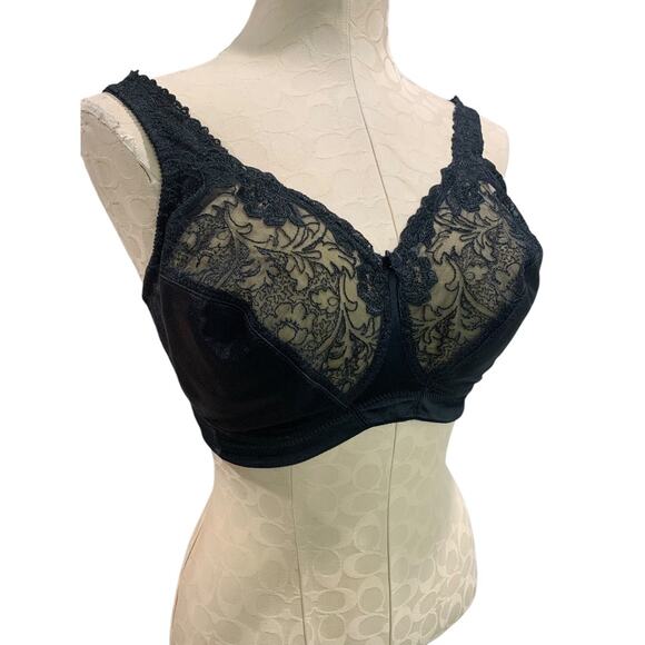 40DD Avenue Body Womens Black Wire Free Bra Lace Unlined - Picture 1 of 11